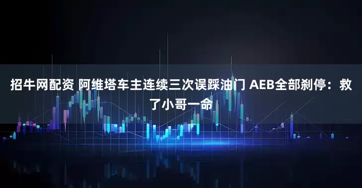 招牛网配资 阿维塔车主连续三次误踩油门 AEB全部刹停：救了小哥一命